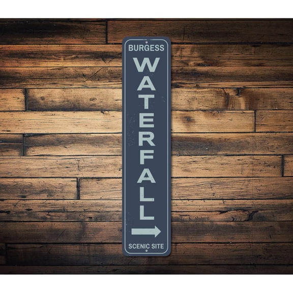 Waterfall Vertical Novelty Sign, Metal Wall Decor - 4x18 inches