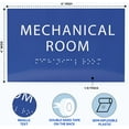thumbnail image 3 of 6" X4" Mechanical Room Sign- Tactile Graphics Grade 2 Braille Text | Modern Utility Wall Mount ADA Compliant Plastic Signs For Schools, Offices, Businesses, Apartments & Restaurants, 3 of 7