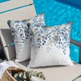 thumbnail image 2 of Throw Pillow Covers, Blue Tulip Eucalyptus 16x16 Pillow Covers for Couch/Sofa/Bed, Spring Summer Botanical Floral Chic Decorative Square Linen Cushion Pillowcase for Home Decor, 2 of 9