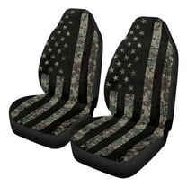 Uorisanigo 2 Pieces Car Seat Covers, American Flag Camo Bucket Auto Front Seat Protectors, Premium Vehicle Seats Cushions, Car Accessories Universal for SUVs, Trucks, Cars