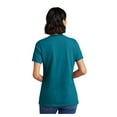 thumbnail image 2 of Port & Company Ladies Core Cotton V-Neck T-Shirt Teal 2X-Large, 2 of 5