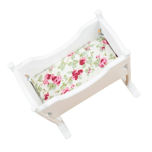 Supvox Doll House Crib Simulated Mini Furniture White 1Pack