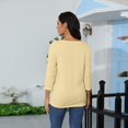 thumbnail image 4 of UoCefik Three Quarter Sleeve Womens Tops Summer Casual Elbow Round Neck Shirts Business Loose Fit Solid 3/4 Length Sleeve Tshirt Dressy Holiday Blouses Lightweight Tunic Top Complexion XL, 4 of 8