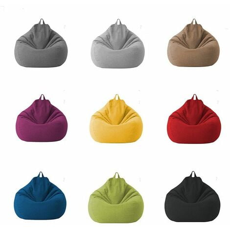Lazy Sofa Bag Recliner Sofa Cover Fabric Armchair Covers Chair Covers Without Filling Seat Bean Bag Puff Tatami Living Room Furniture (Blue, 70 80 cm)