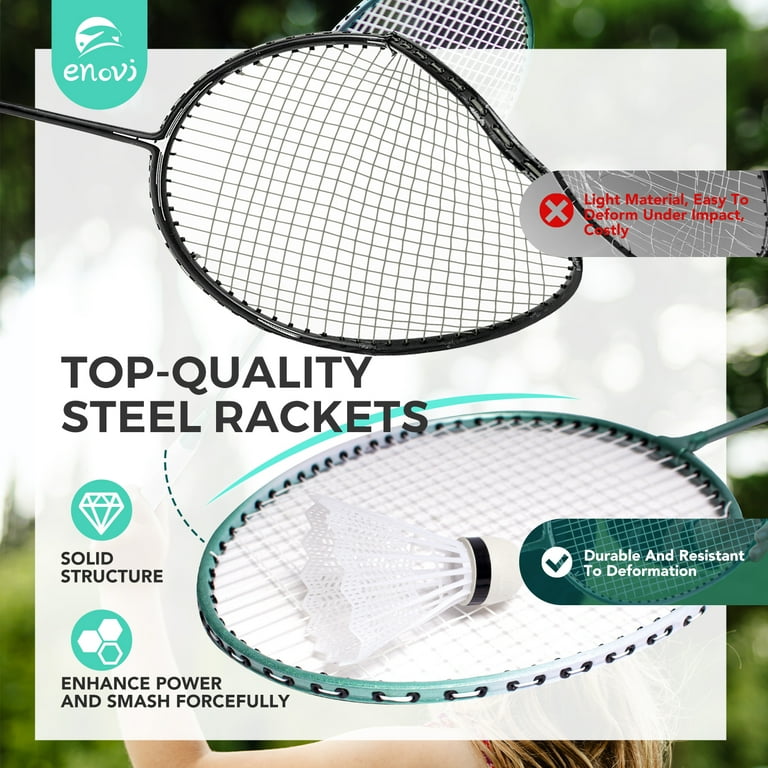 EasyGo Badminton Set, con Rete, 4 Racchetta, 4 Italia