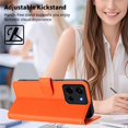 thumbnail image 3 of Wallet Leather Case For Motorola Moto G Play 5G 2026 6.7",With Card Holder,Wristband, Shockproof Kickstand Embossed Happy Pattern Phone Case,Orange,For Moto G Play 5G 2026, 3 of 8