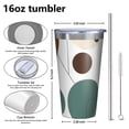 thumbnail image 4 of 16oz Tumblers Geometric Shapes Pattern Stainless Steel Vacuum Insulated Double Wall Travel Tumbler Cups Mug with Lid and Straw,Cleaning Brush for Coffee,Tea, 4 of 4