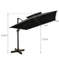 thumbnail image 3 of HomeRoots 485636 10 ft. Black Polyester Square Tilt Cantilever Patio Umbrella with Stand, 3 of 3