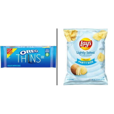 OREO Thins Chocolate Sandwich Cookies 11.7 oz & Lay's Lightly Salted Chips 12.5 oz