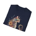 thumbnail image 5 of Floral Cat, Gildan Unisex Softstyle T-Shirt, Moon Cat Graphic Tee, S-3XL, 5 of 5