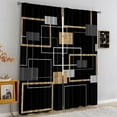 thumbnail image 4 of Geometry Square Frame Line Machine Washable Blackout Curtains, Urban Fashion Minimal Rod Pocket Window Treatments, Kids Room Drapes Do Not Fade Pattern Clear for Living Room Bedroom-W52xL84in, 4 of 5