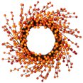 thumbnail image 3 of Northlight Artificial Berries Fall Harvest Twig Wreath - 14" - Orange and Red - Unlit, 3 of 10