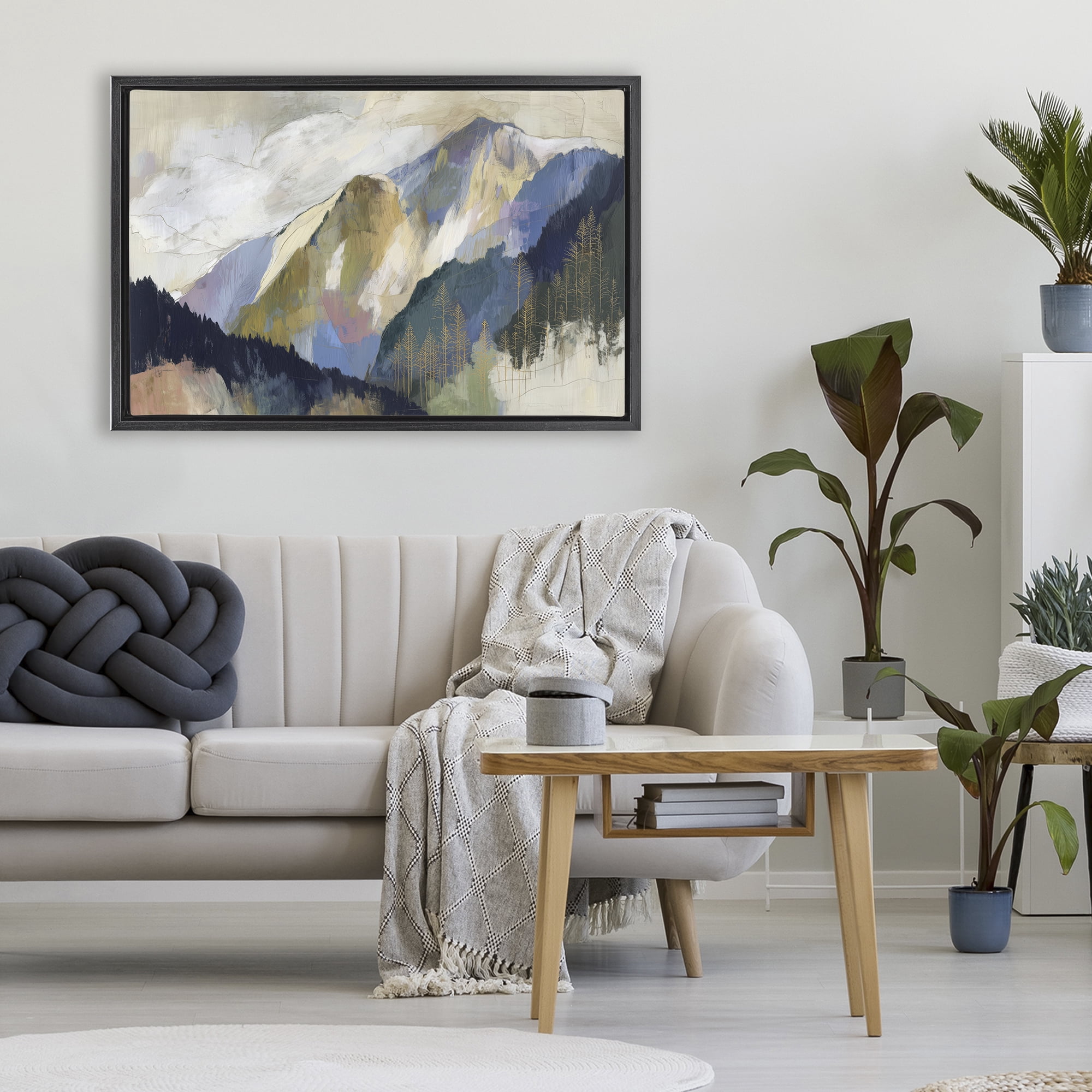 Stupell Industries Mountain Forest Landscape Black Framed Floater Canvas Wall Art, design by Chromatic Storm Studio