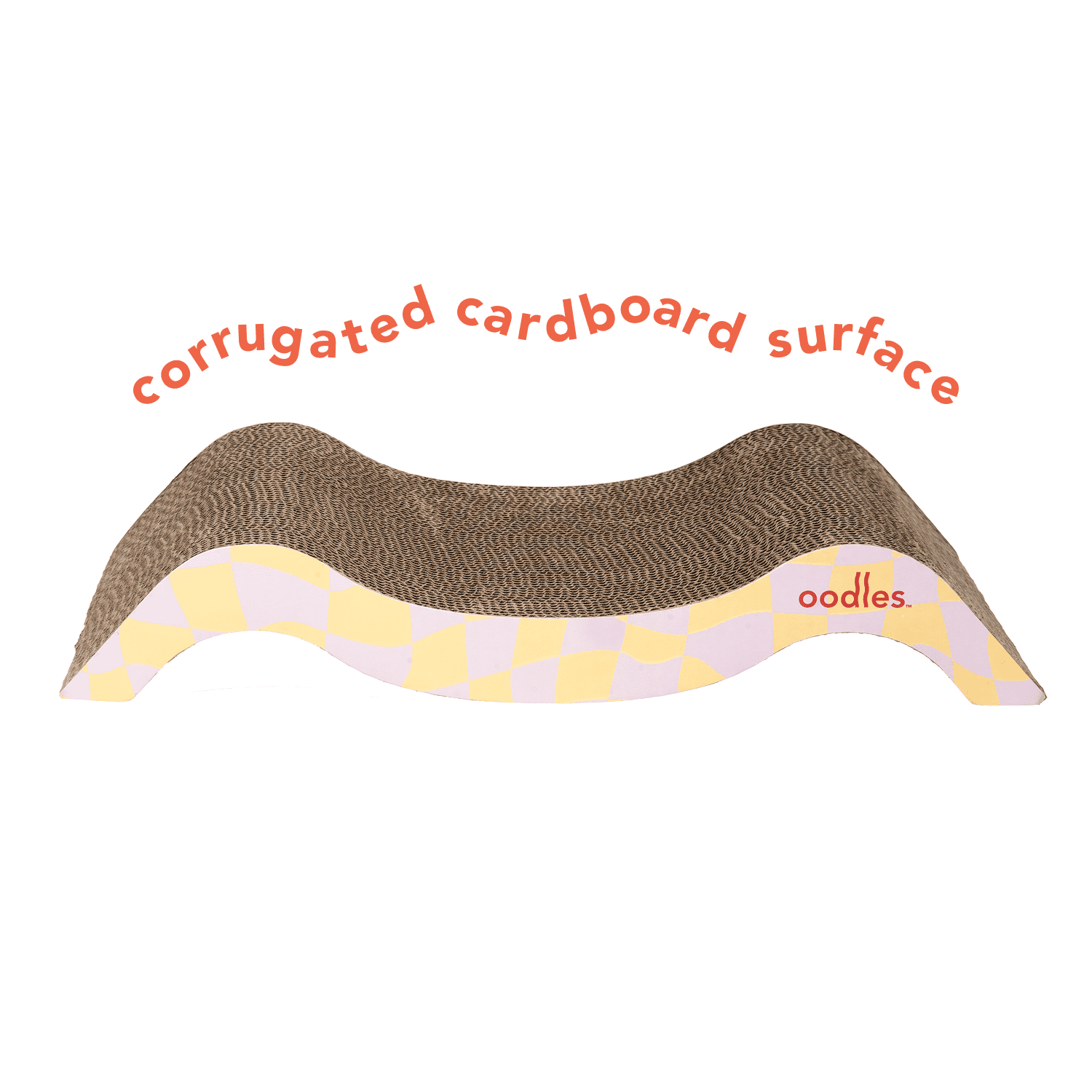 Oodles Durable Corrugated Cardboard Purple Squiggle Cat Scratching Pad, O/S