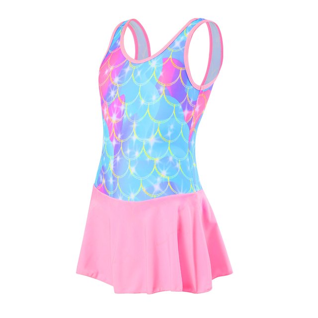 Girl Swimsuit 1 Piece Bathing Suits Sleeveless Striped Ruffle Bathing Suit 9-10 Years