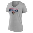 thumbnail image 2 of Women's Fanatics  Steel Florida Panthers 2024 Stanley Cup Champions Roster V-Neck T-Shirt, 2 of 3