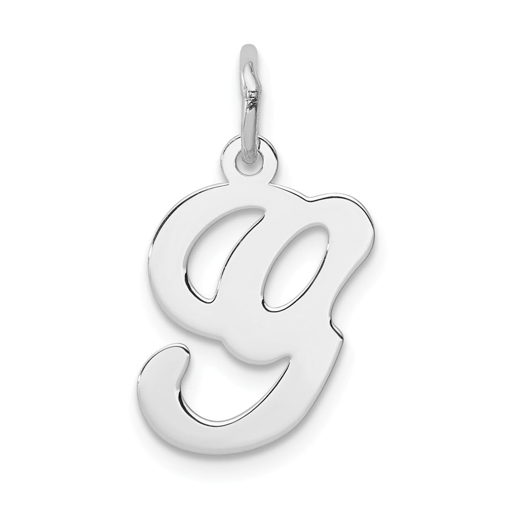 Fancy Script Letter G Pendant Alphabet Initial Charm Sterling Silver 