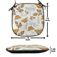 thumbnail image 5 of Autumn Chair Seating Cushion Set of 12, Butterfly Leaves Dragon Fly Flora Insects Romantic Season Illustration, Seat Pads with Anti-slip Backing, 16"x16", Eggshell and Marigold, by Ambesonne, 5 of 7