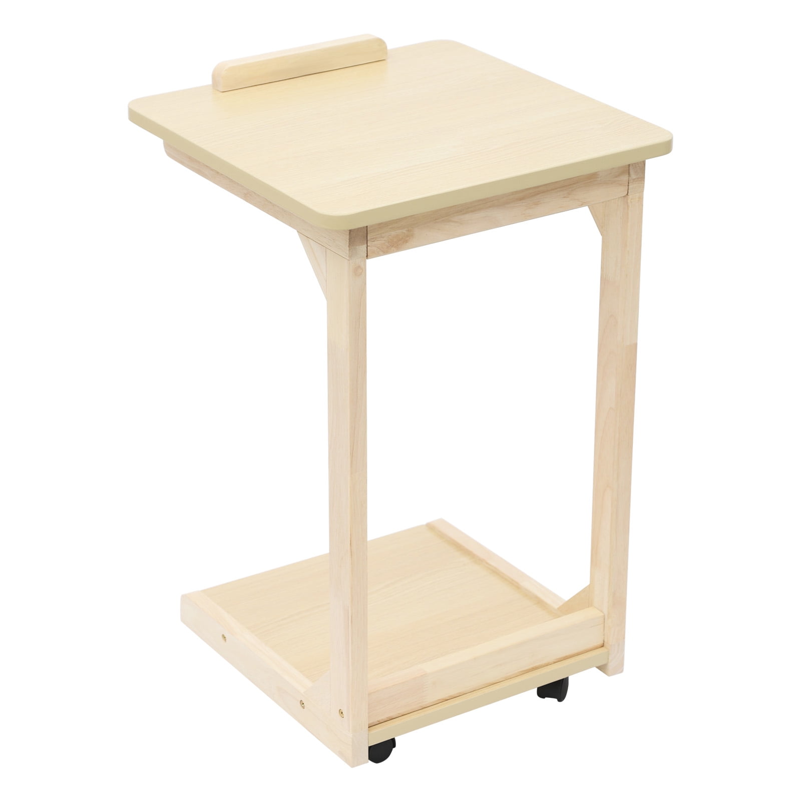 Heavy-Duty C Table with Wheels, 25kg Load Capacity 4-Wheel Bedside Laptop Stand