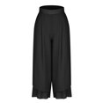 thumbnail image 5 of Besolor Women's Chiffon Wide Leg Palazzo Pants High Elastic Waist Casual Flowy Layered Boho Business Trousers, 5 of 7
