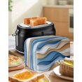 thumbnail image 5 of Fsddascl Ombre Blue Brown Toaster Cover 2 Slice, Small Kitchen Appliance Covers, Modernism Geometric Moire Toaster Oven Cover with Loop, Bread Machine Cover Polyester Dust Cover Protection, 5 of 5