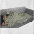 thumbnail image 5 of Leaf Soft Flannel Fleece Blanket, Repeating Autumnal Foliage Abstract Lines Geometrical Interpretation Pattern, Cozy Plush for Indoor and Outdoor Use, 60" x 80", Mustard Sage Green, by Ambesonne, 5 of 5