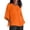 Orange, variant on Women Summer T-Shirt Solid Color O-Neck 3/4 Sleeve Loose Fit Top Split Tshirts Adult Durable Sunsuit Clothes