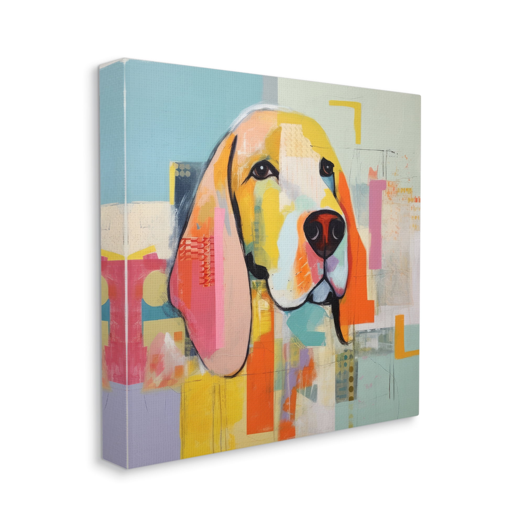 Stupell Industries Abstract Dog Portrait Animals & Insects Painting Gallery Wrapped Canvas Art Print Wall Art, 17 x 17