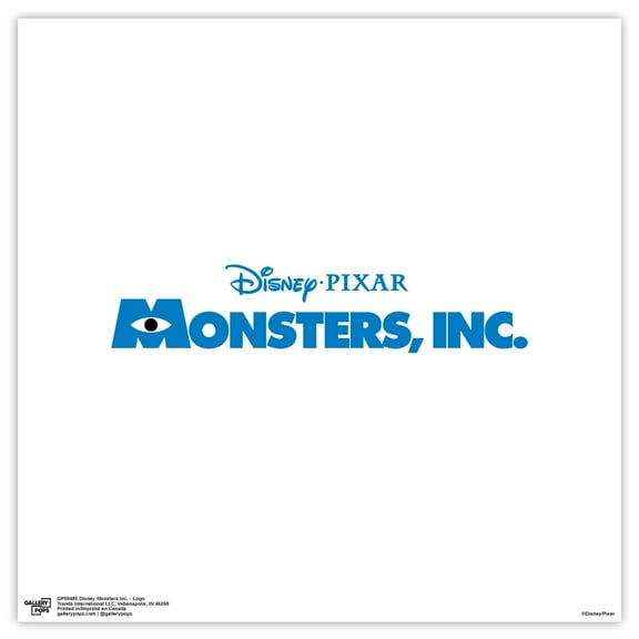Gallery Pops Disney Pixar Monsters Inc. - Logo Wall Art, Unframed Version, 12" x 12"