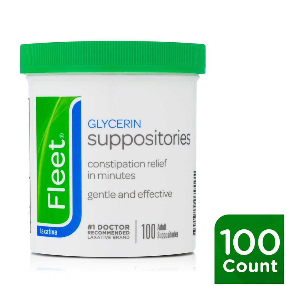 Fleet Laxative Glycerin Suppositories Adult Suppositories, 100 Count
