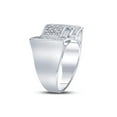 thumbnail image 3 of FB Jewels Sterling Silver Mens Round Diamond Domed Rectangle Cluster Ring 1/8 Cttw .5 Size 10.5, 3 of 4