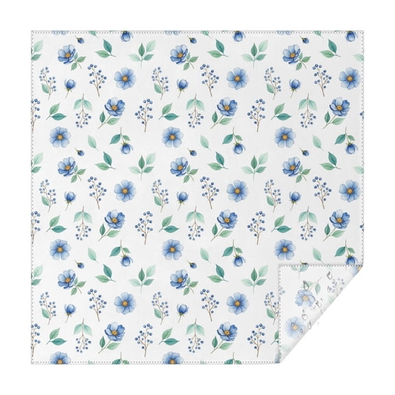 Pioneer Flower Floral Print Pattern Square Tablecloth, Waterproof Wipeable Spillproof Washable Table Cover for Home Kitchen Party Decor, 42"x42"
