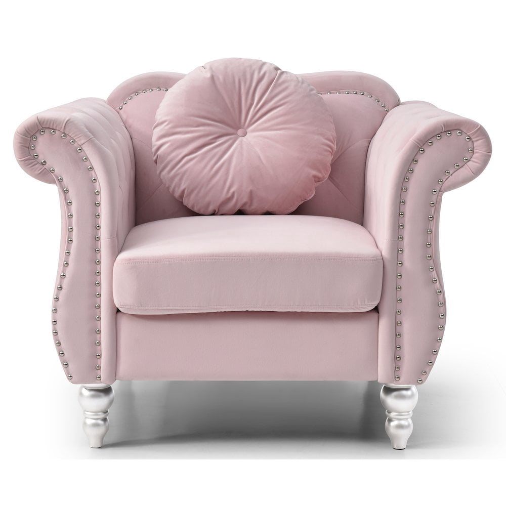 Glory Furniture Hollywood Accent Chair in Pink Color