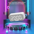 thumbnail image 2 of Altavoz compatible con Bluetooth Sidaley Reloj despertador con pantalla de espejo LED grande, 2 of 6