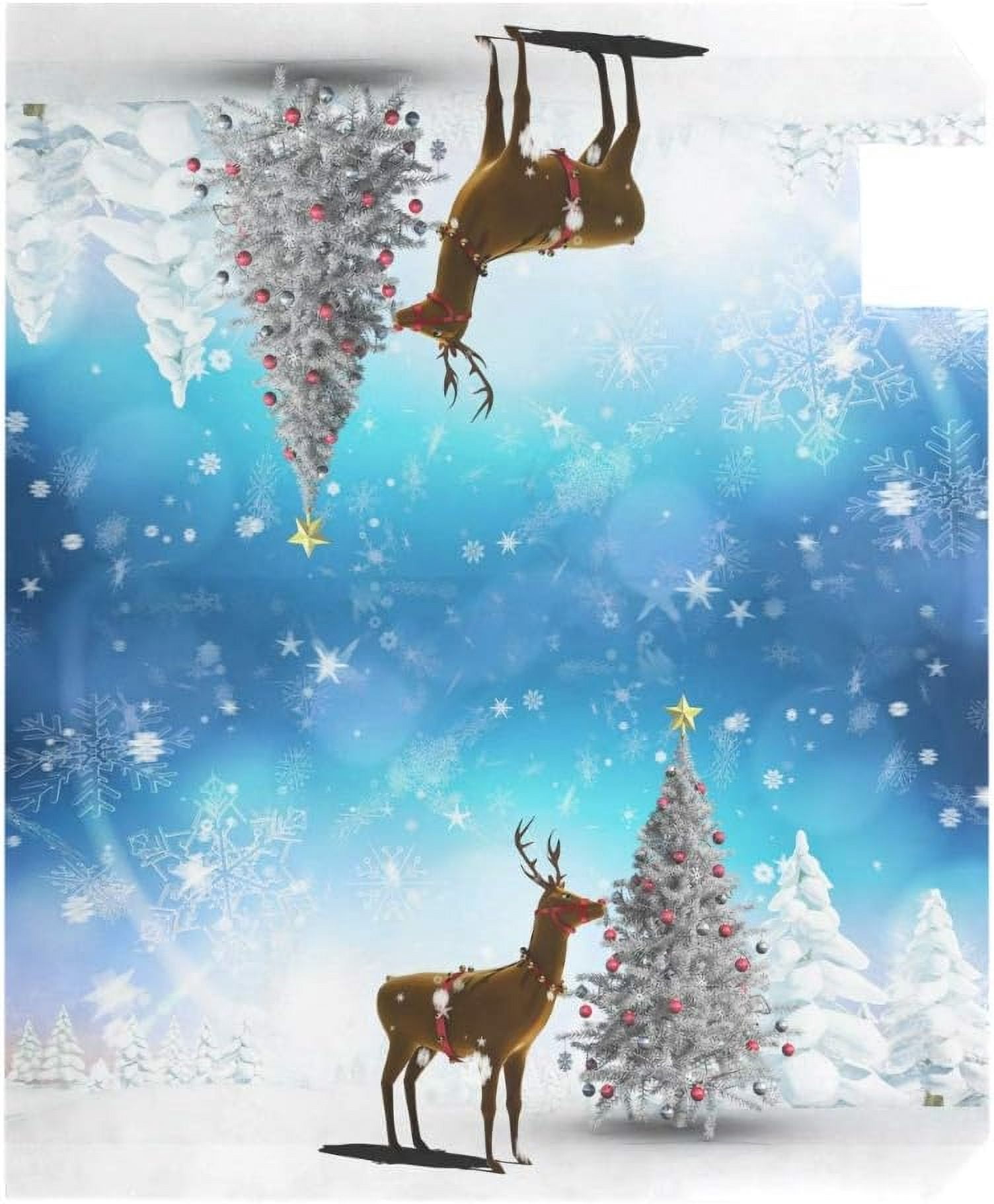 WOOR Christmas Tree and Reindeer Magnetic Mailbox Cover Oversized for Garden Yard Outdoor Decorations-25.5" x20.8