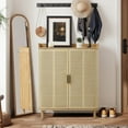 thumbnail image 4 of YOCWO Rattan Shoe Storage Cabinet with Doors, Shoe Closet with Iron Rattan Curved Surface, Beige, 4 of 8