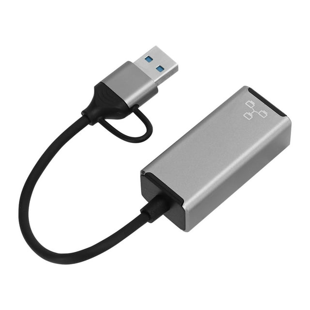 USB A To RJ45 Adapter, Stable Automatic Adjustment Half Full Duplex Type C To Ethernet Adapter for Laptops Smartphones