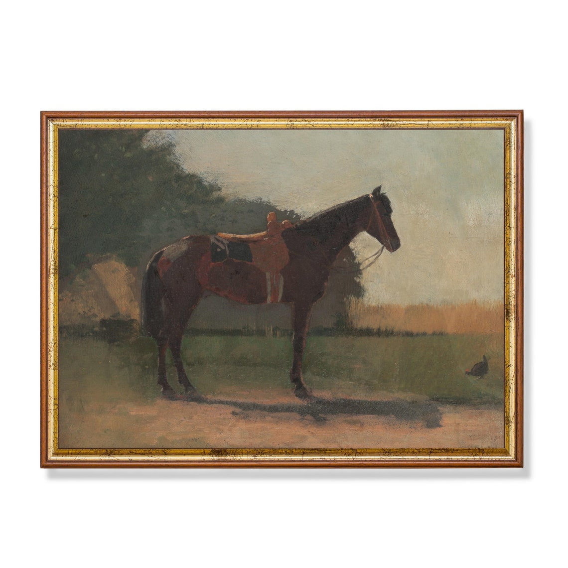 Vintage Horse Portrait Rustic Farmhouse Equestrian Wall Art Print Nature Inspired Living Room Decor