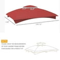 thumbnail image 3 of Patio Umbrellas Outsunny 10' x 12' Gazebo Canopy Replacement, 2-Tier Outdoor Gazebo Cover Top Roof with Drainage Holes, (TOP ONLY), Wine Red,Market Umbrellas, 3 of 9