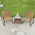 thumbnail image 4 of Costway 3 PCS Patio Furniture Set with Breathable Mesh Fabric and Metal Frame Garden, 4 of 10