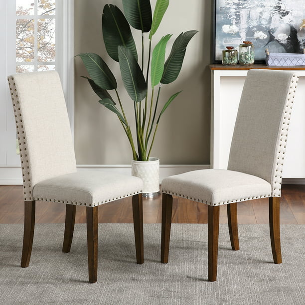 Tufted High Back Padded Dining Chairs, Traditional Upholstered Dining Room Chairs With Wheels