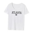 thumbnail image 3 of Camiseta de manga corta para mujer, transpirable, cuello redondo, camiseta básica para ir de compras XL, 3 of 7