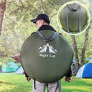 Night Cat Pop-Up Camping Tent with Instant Setup, 2-3 Person Tent Family Hiking
