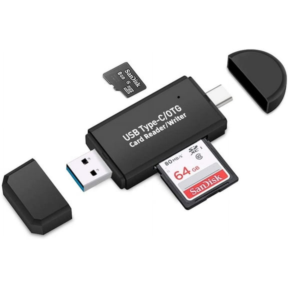 USB 3.0 SD/Micro SD card reader, USB SD/TF memory card reader, external card reader, suitable for SD, SDXC, SDHC, MMC, RS-MMC, Micro SDXC, Micro SD, Micro SDHC Card etc.