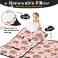 thumbnail image 3 of Strawberry and Girl Pink Pattern Teens Toddler Nap Mat with Pillow, Sleeping Mat Bag for Preschool Daycare 59"x22", 3 of 6