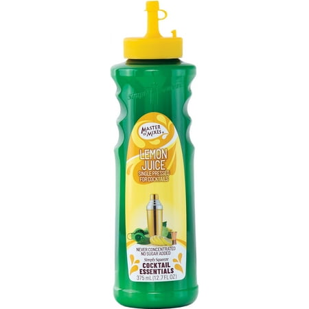 Master of Mixes Cocktail Essentials Single Pressed Lemon Juice, 12.7 fl oz Plastic Bottle, Shelf-Stable