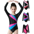thumbnail image 7 of BULLPIANO Leotards Girls Gymnastics Dance Clothes Kid Girls Long Sleeve Unitards Activewear One Piece Ballet Latin 3-14Y, 7 of 7
