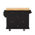 thumbnail image 6 of Kitchen Island on Wheels, 35.43" Rolling Kitchen Cart with 2 Drawers and 4 Door Cabinet, Black Mobile Kitchen Cabinet, 6 of 9