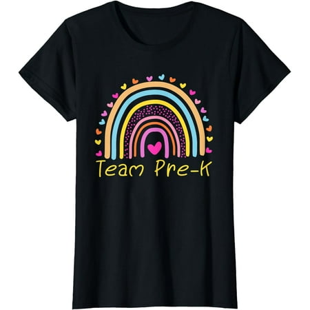 Back To School Team Pre-K Squad Crew Teacher Rainbow T-Shirt