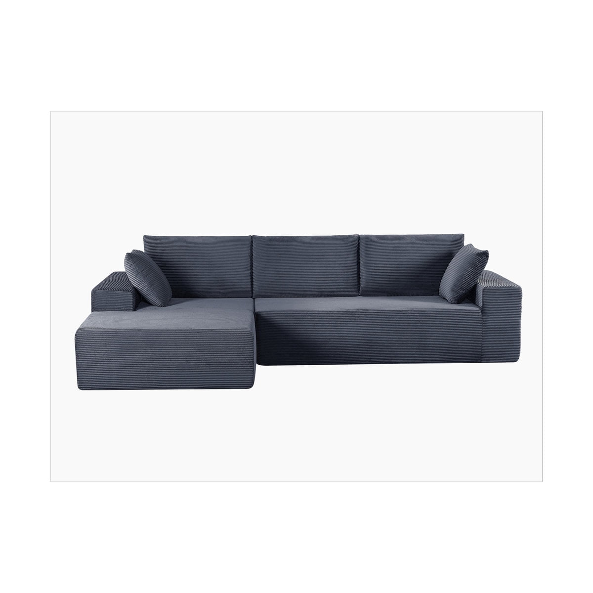 US Pride Compression sectional sofa in soft corduroy Left hand facing